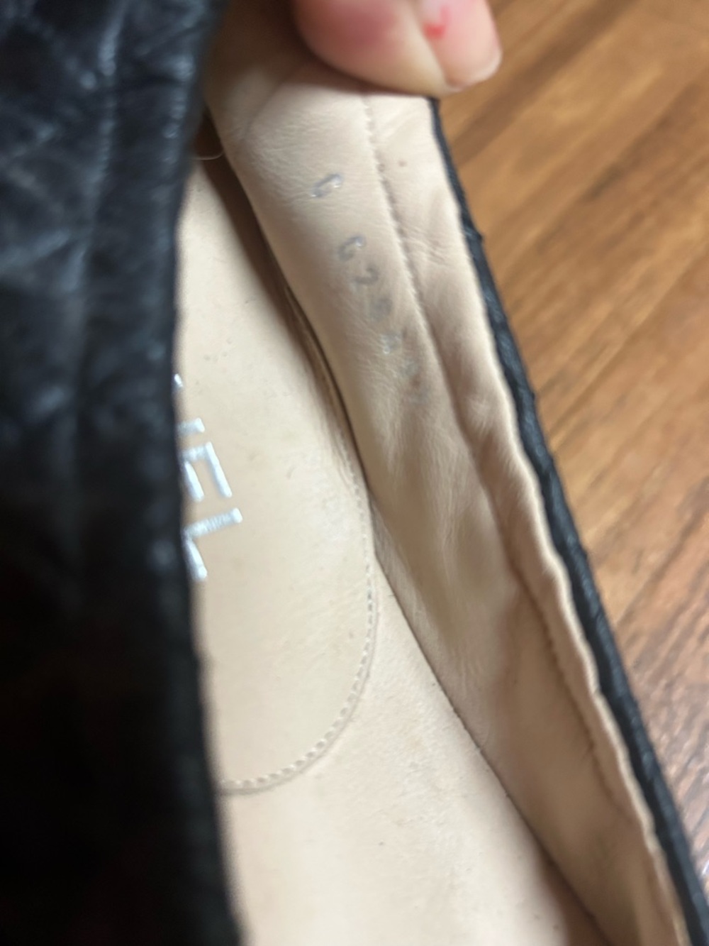 CHANEL Black Quilted Leather Ballet Flats with Hot Pink Camellia Cap - Picture 6 of 9